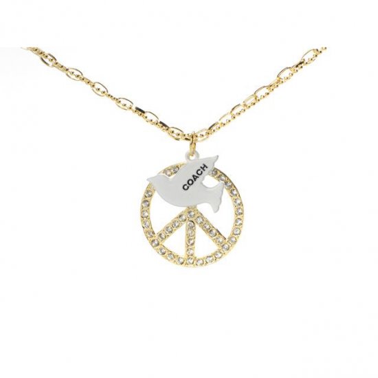 Coach Pigeon Charm Gold Necklaces CXT - Click Image to Close